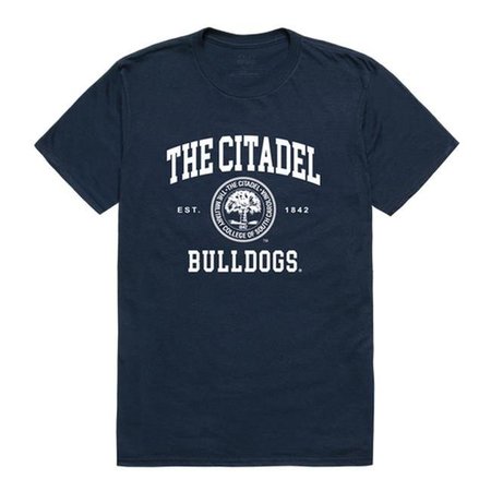 W REPUBLIC W Republic 526-239-NVY-04 The Citadel College Seal T-Shirt; Navy - Extra Large 526-239-NVY-04